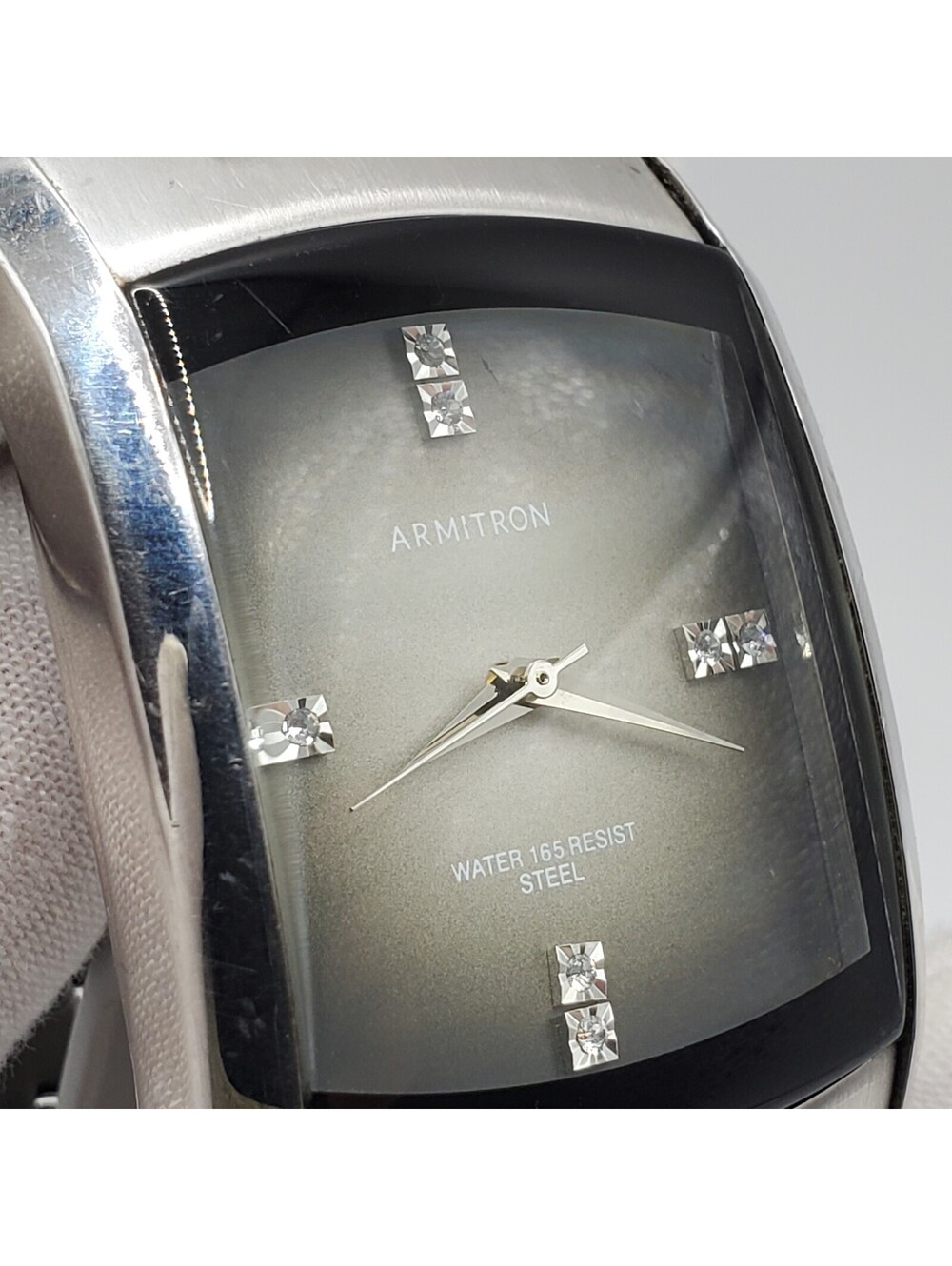 Armitron Quartz Mens Watch 33mm Rectangle Silver Tone New Battery - Picture 7 of 15